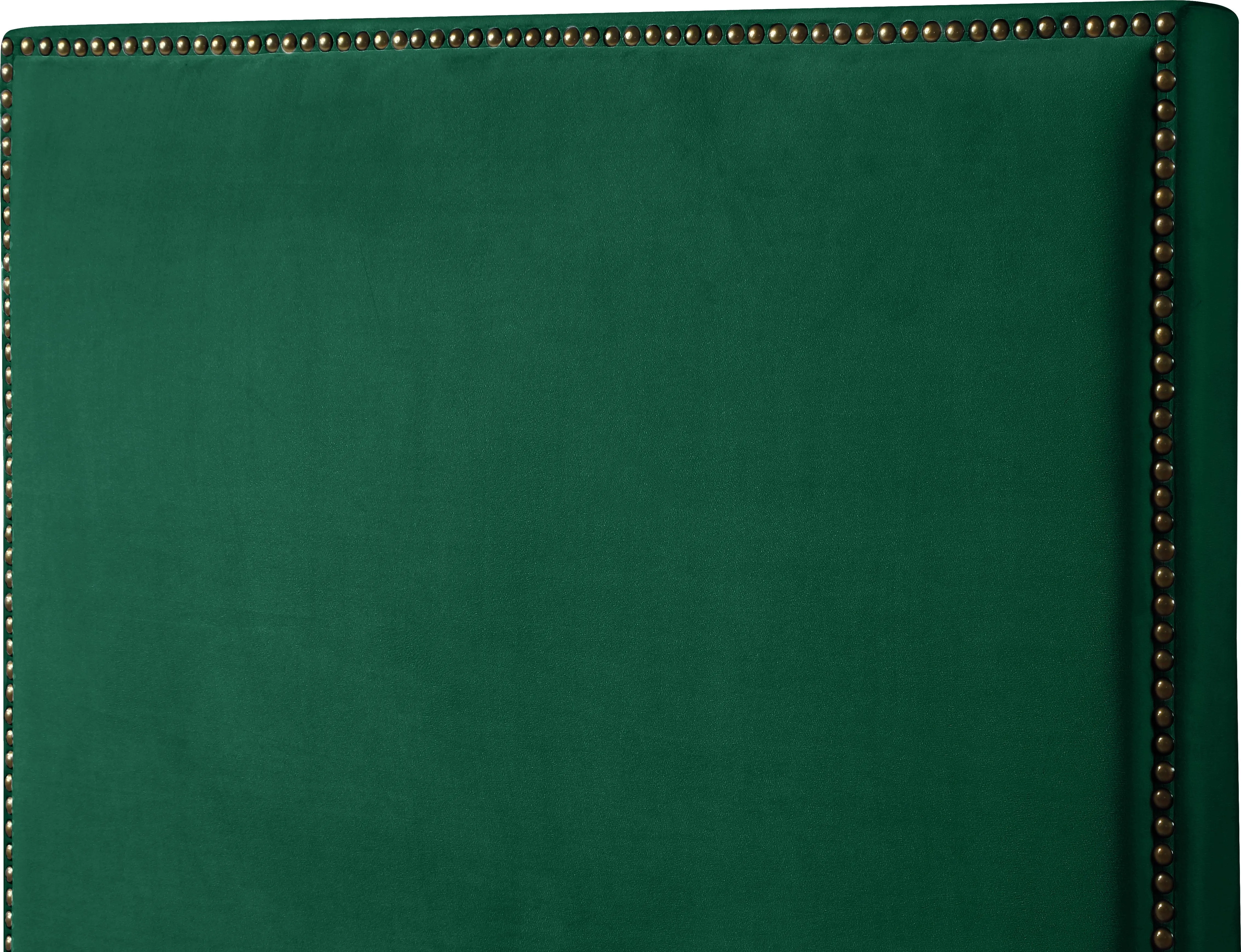 Harlie Green Velvet King Bed