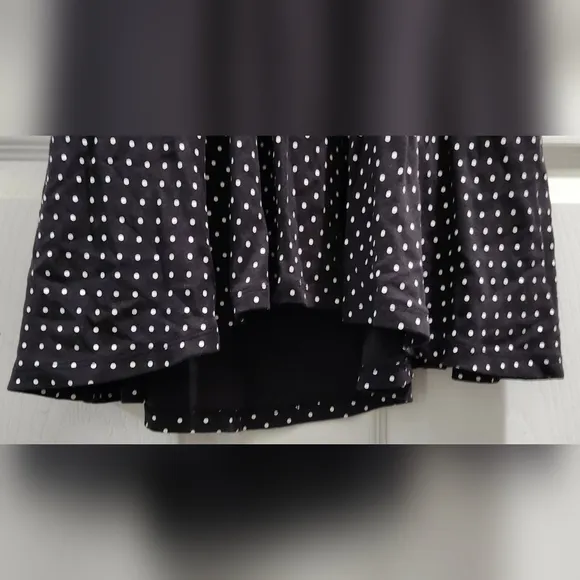 Hell Bunny Blossom Dress black with white polka dot women's size Large
