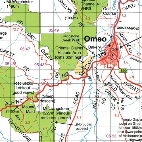 Hema Bairnsdale Dargo Omeo Map