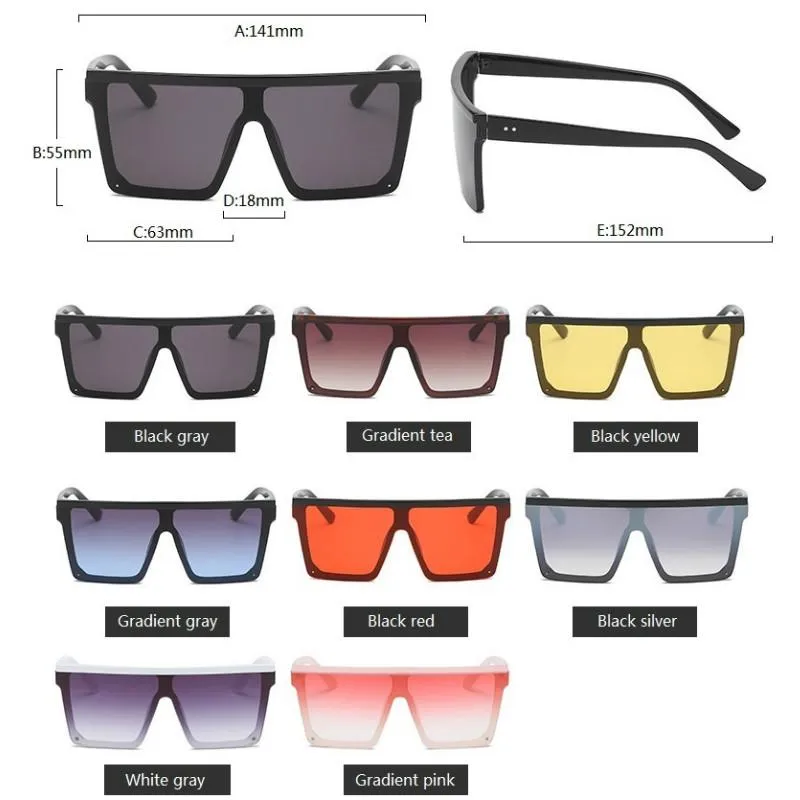 Hot!Flat Top Oversized Luxury Sunglasses