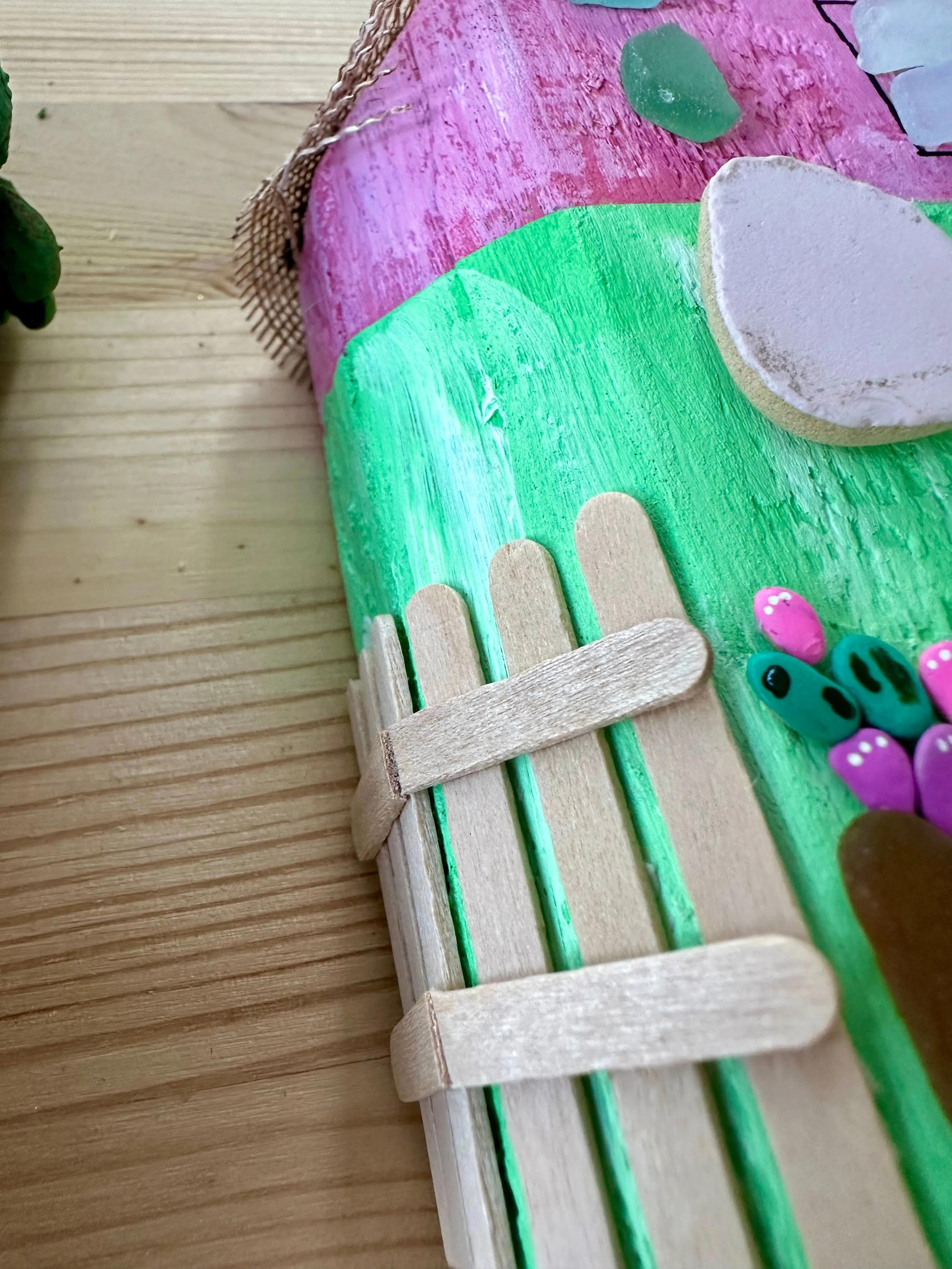 House of the Heart - hand painted composed with objects of recovery.