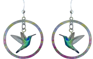 Humming Bird Hoop Earrings, #2647