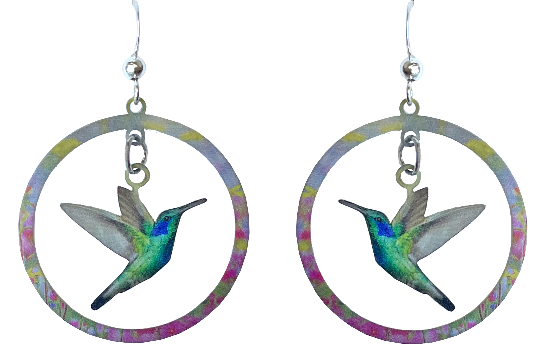 Humming Bird Hoop Earrings, #2647