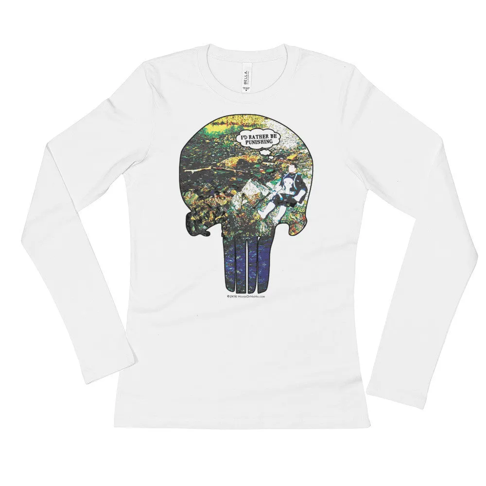 I'd Rather Be Punishing Fishing Fitted Long Sleeve Shirt