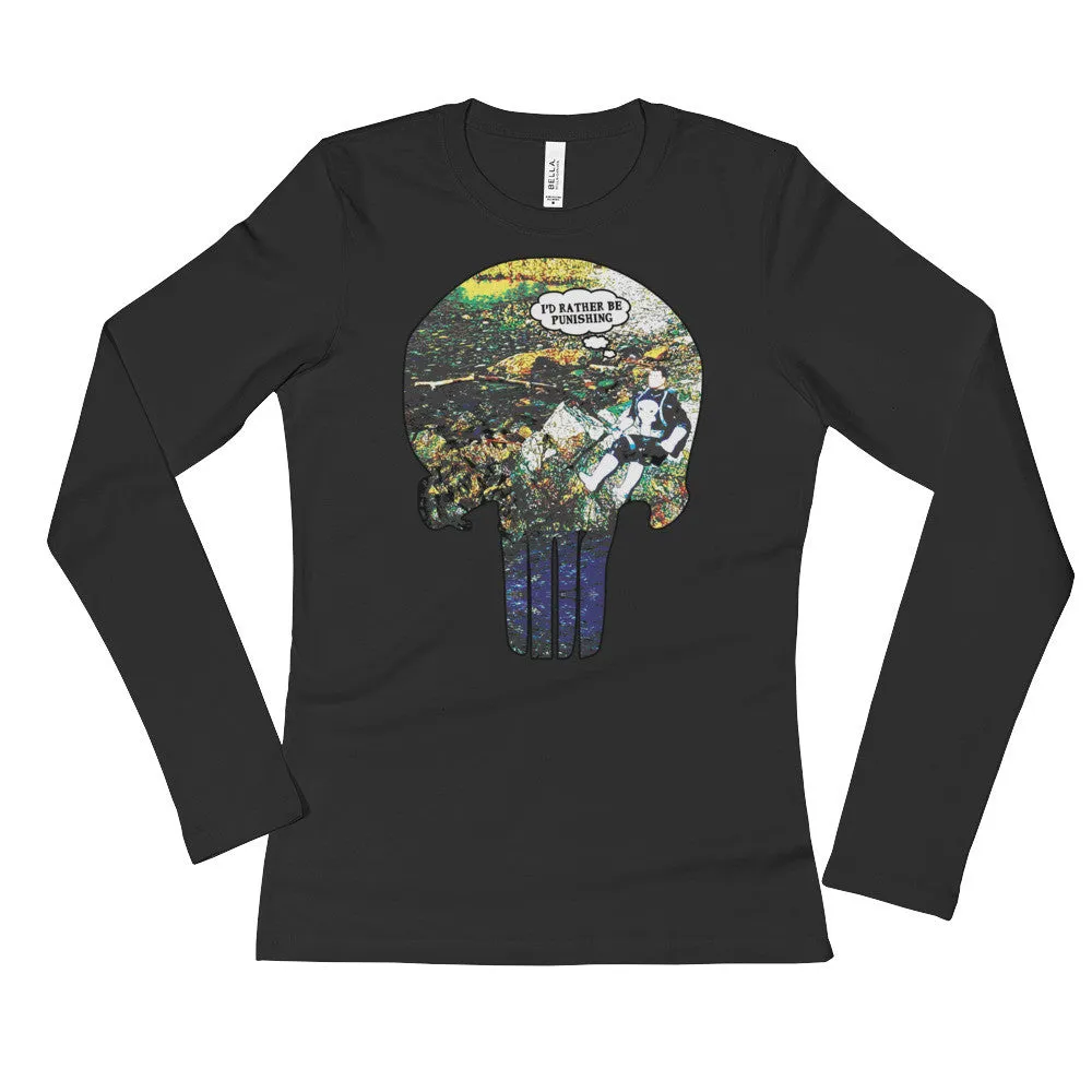 I'd Rather Be Punishing Fishing Fitted Long Sleeve Shirt