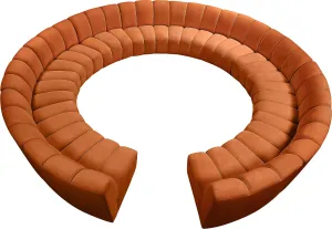 Infinity Cognac Velvet 12pc. Modular Sectional
