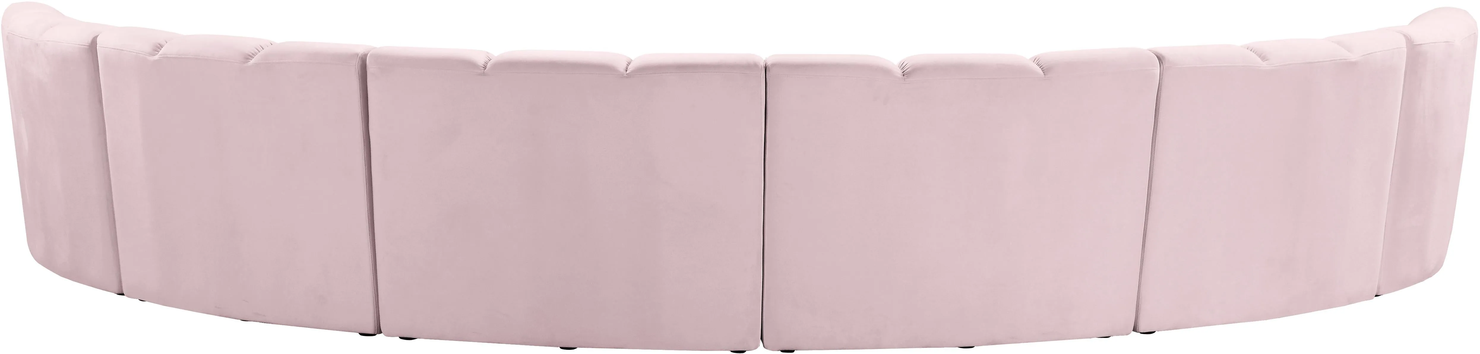 Infinity Pink Velvet 6pc. Modular Sectional