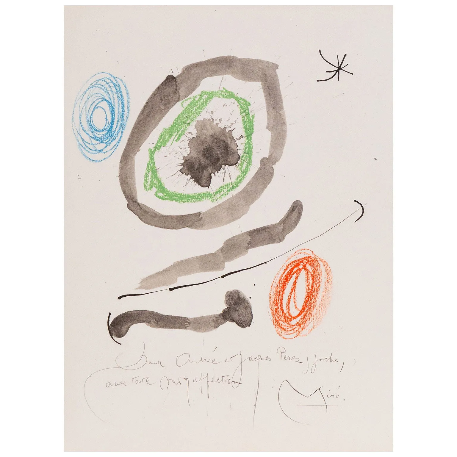 JOAN MIRO "QUELQUES FLEURS #28: PÉREZ-Y-JORBE", 1964