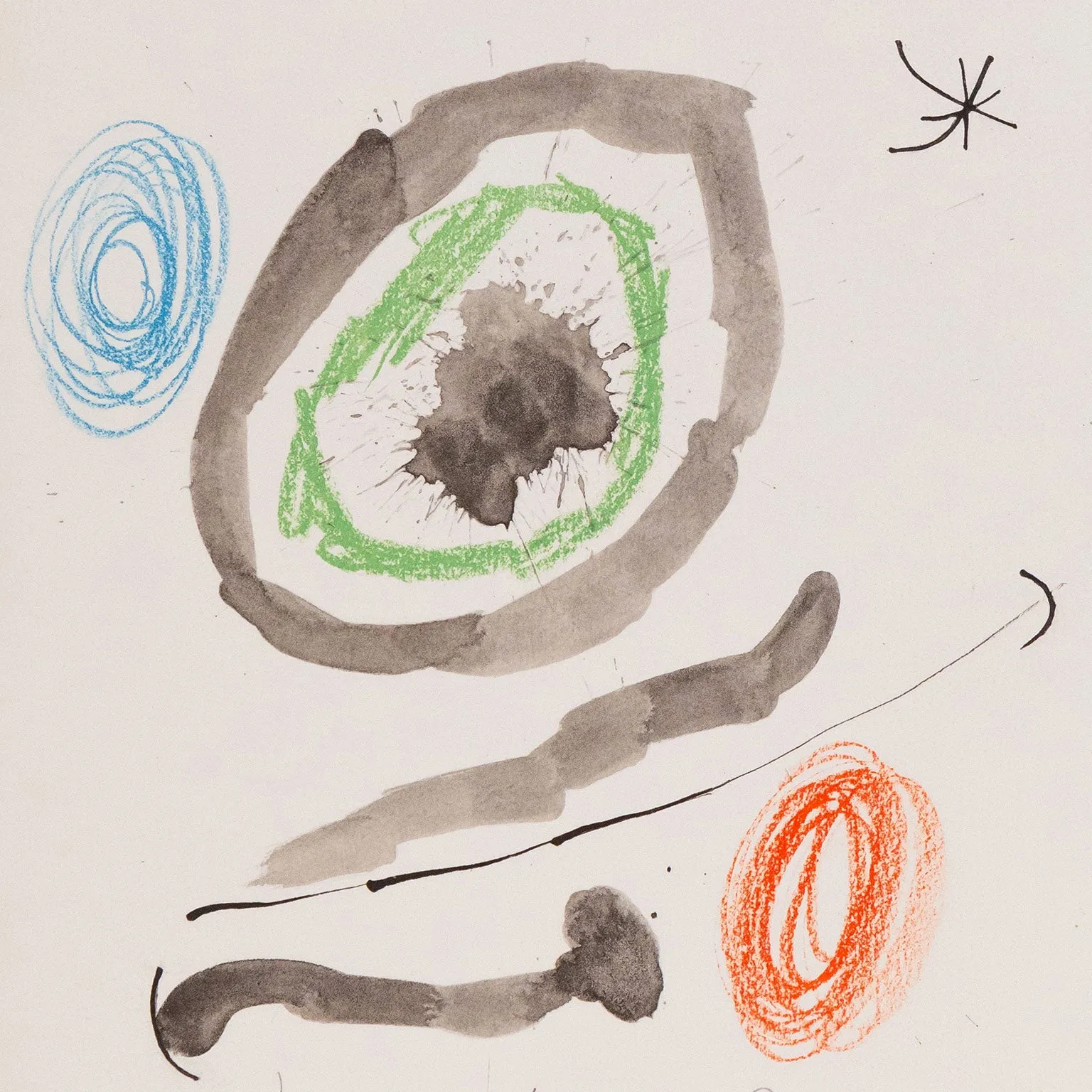 JOAN MIRO "QUELQUES FLEURS #28: PÉREZ-Y-JORBE", 1964