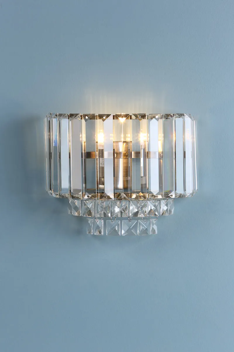 Laura Ashley Vienna Crystal & Antique Brass Wall Light LA3727747-Q