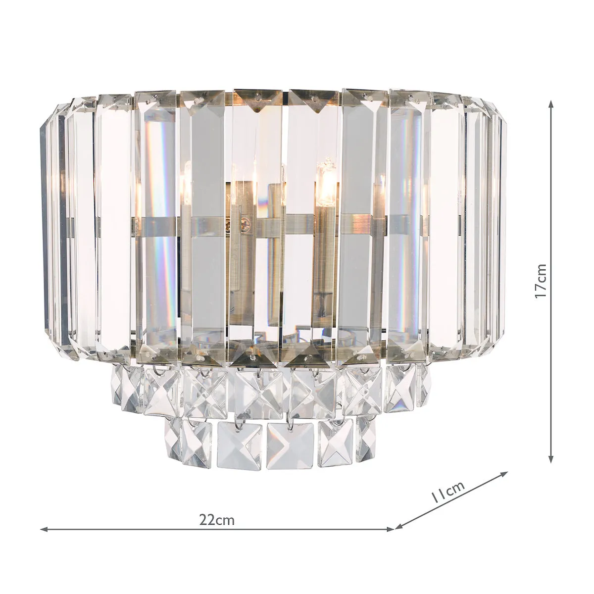 Laura Ashley Vienna Crystal & Antique Brass Wall Light LA3727747-Q