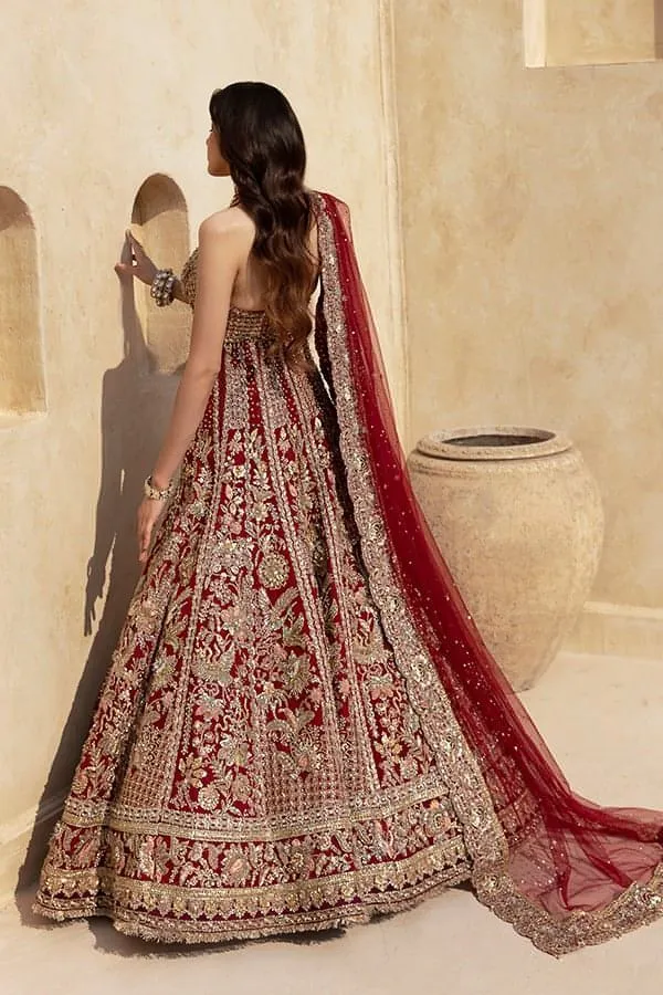 Lehenga Choli Red Pakistani Bridal Dress for Wedding