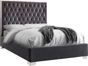 Lexi Grey Velvet Full Bed