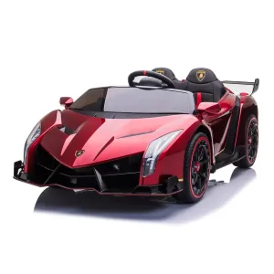 Licensed 2025 Lamborghini Veneno | Upgraded 24V | 4x4 Ride-On 2 Seater | Leather Seats | Rubber Tires | Remote