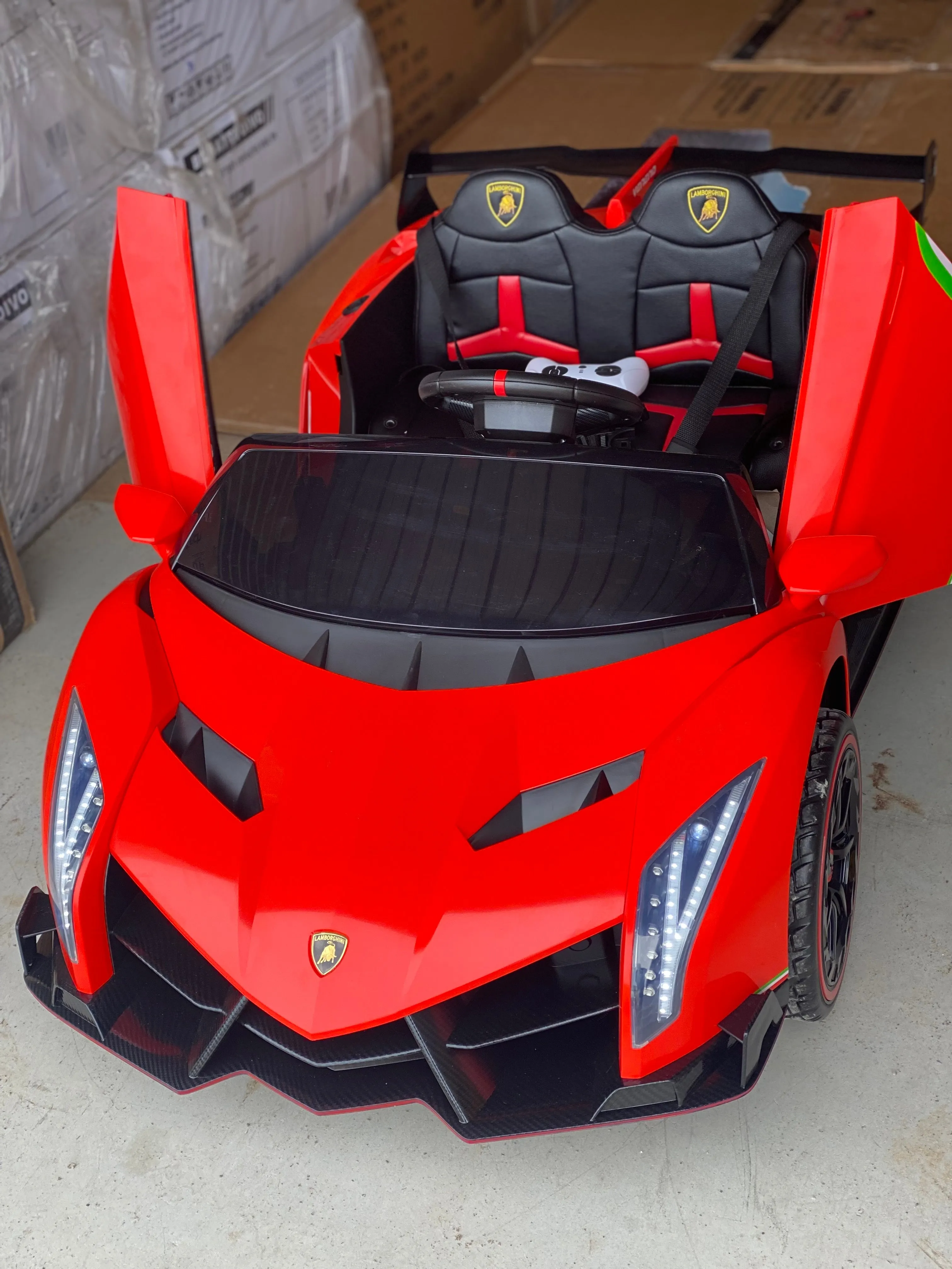 Licensed 2025 Lamborghini Veneno | Upgraded 24V | 4x4 Ride-On 2 Seater | Leather Seats | Rubber Tires | Remote