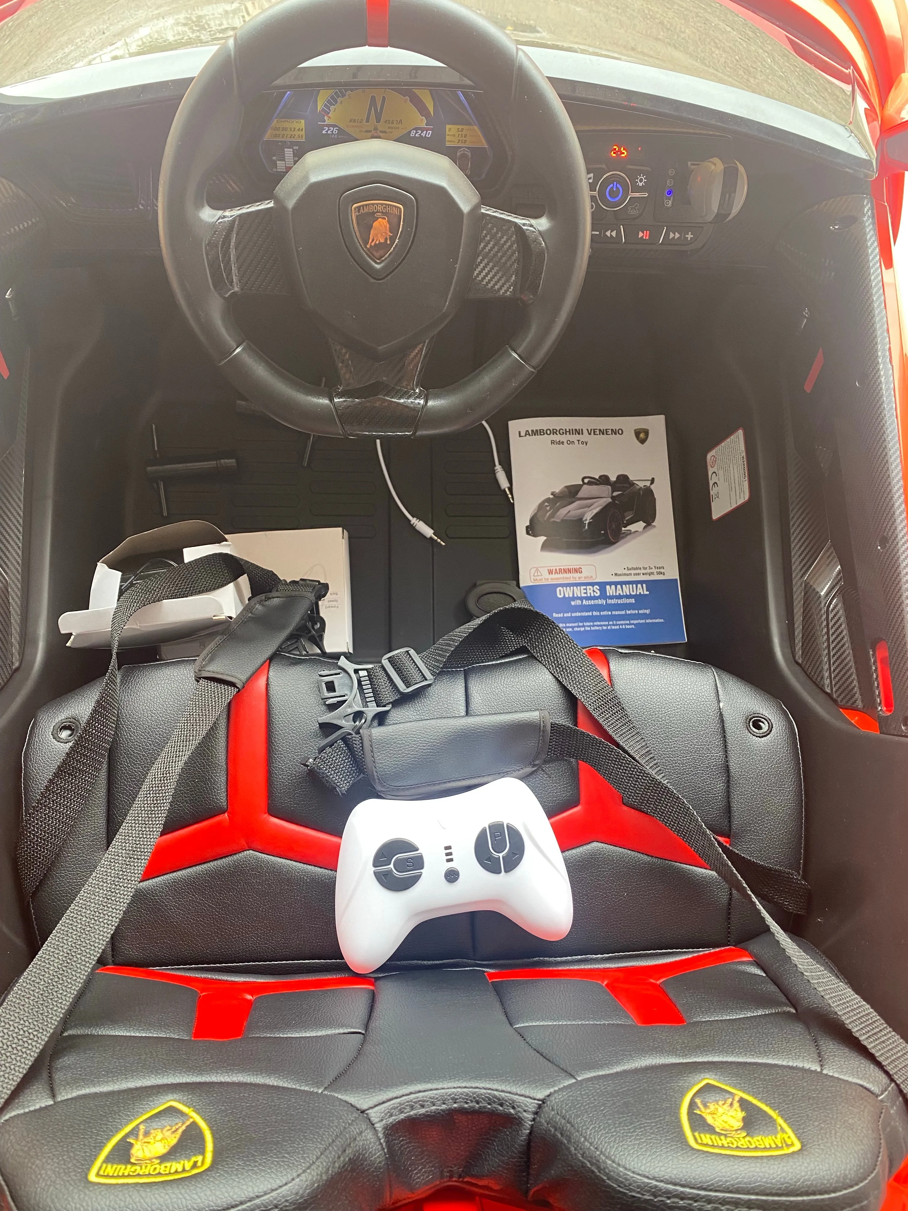 Licensed 2025 Lamborghini Veneno | Upgraded 24V | 4x4 Ride-On 2 Seater | Leather Seats | Rubber Tires | Remote