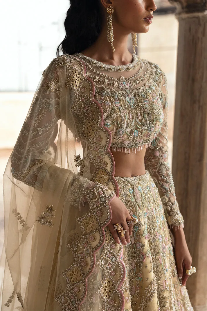 Light Yellow Lehenga Choli Style Bridal Wedding Dress