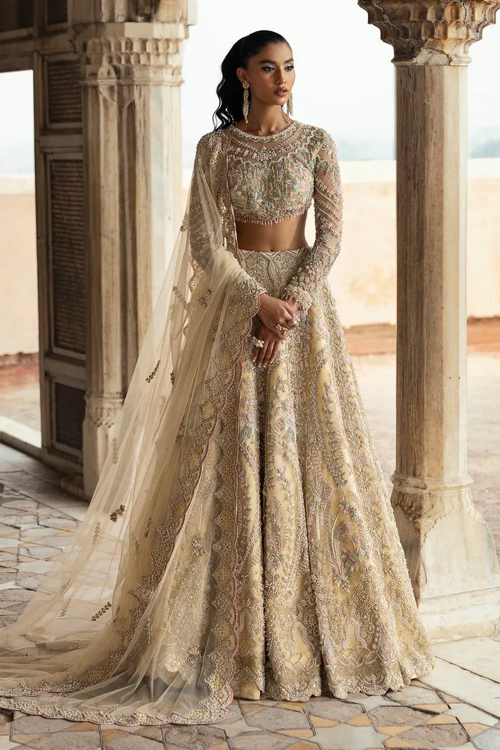 Light Yellow Lehenga Choli Style Bridal Wedding Dress