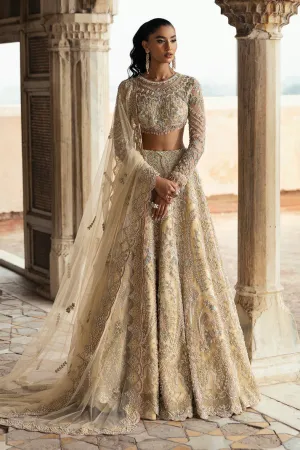 Light Yellow Lehenga Choli Style Bridal Wedding Dress