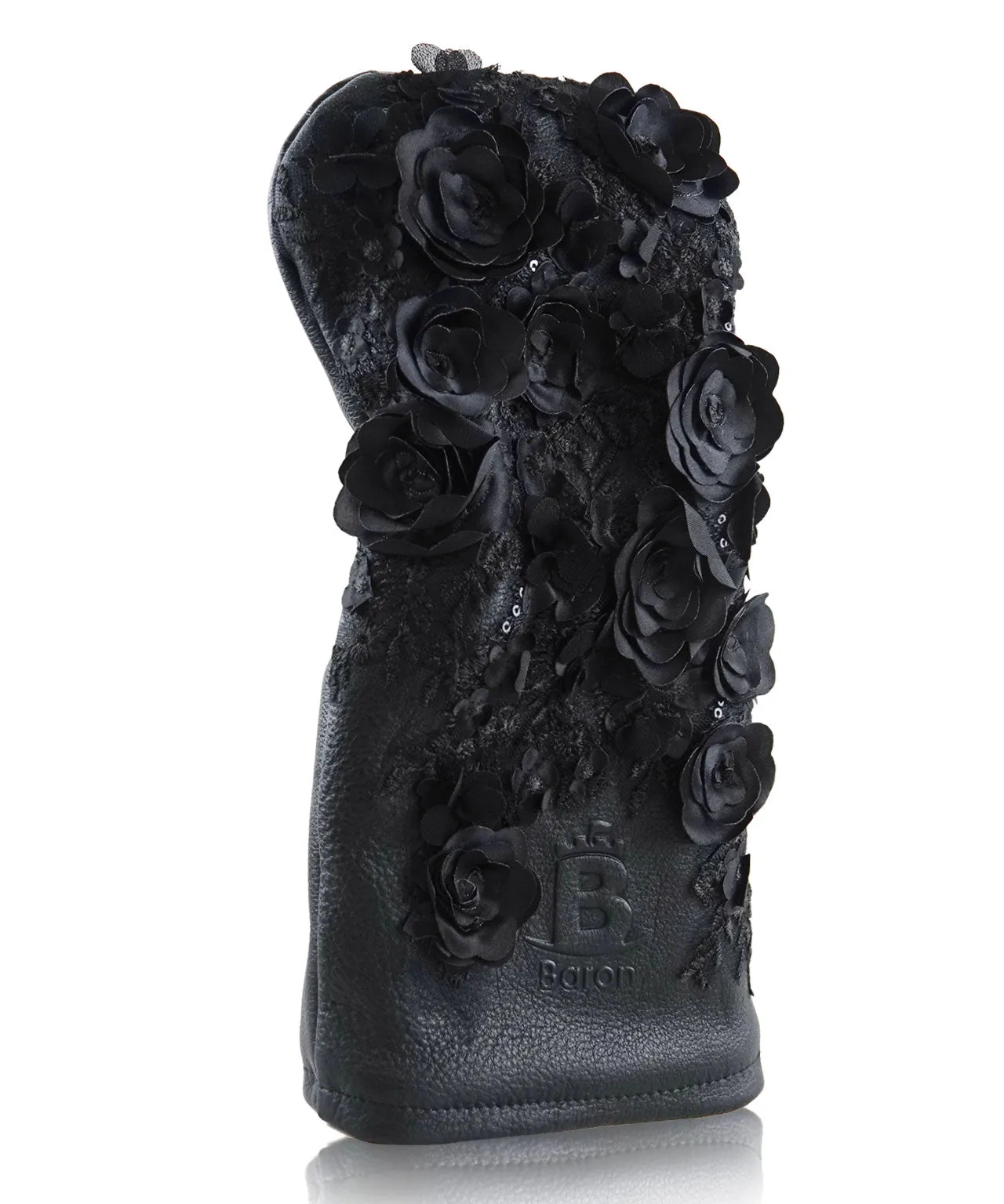 [Limited Edition] Baron Golf Flower Driver, Wood, Utility Cover made by Finest Leather [Hand-made] - Black