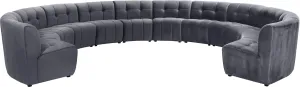 Limitless Grey Velvet 12pc. Modular Sectional