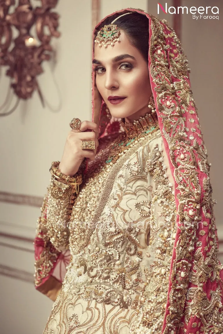 Long Trail Pakistani Bridal Maxi Dress for Wedding #BS20