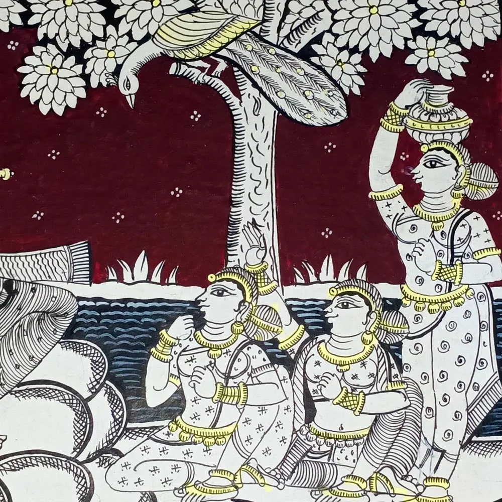 Lord Krishna Jugal Rasa Pattachitra Painting