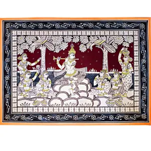 Lord Krishna Jugal Rasa Pattachitra Painting