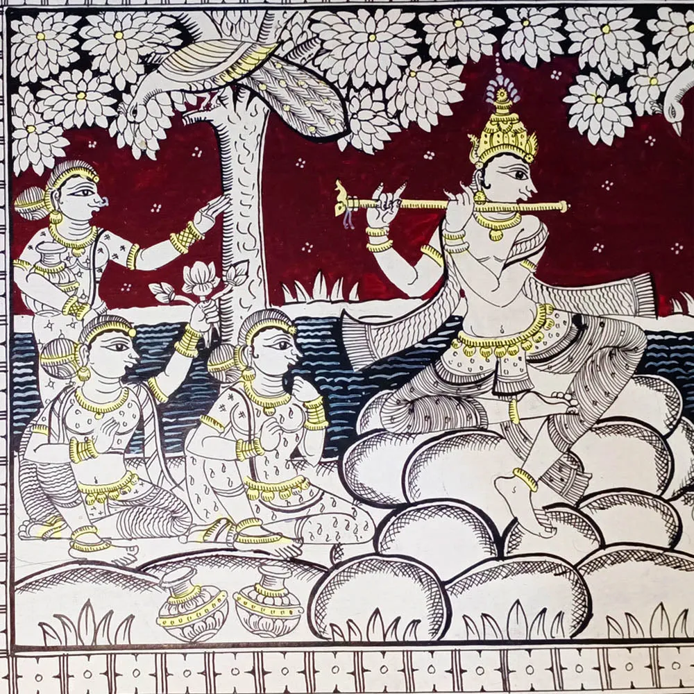 Lord Krishna Jugal Rasa Pattachitra Painting