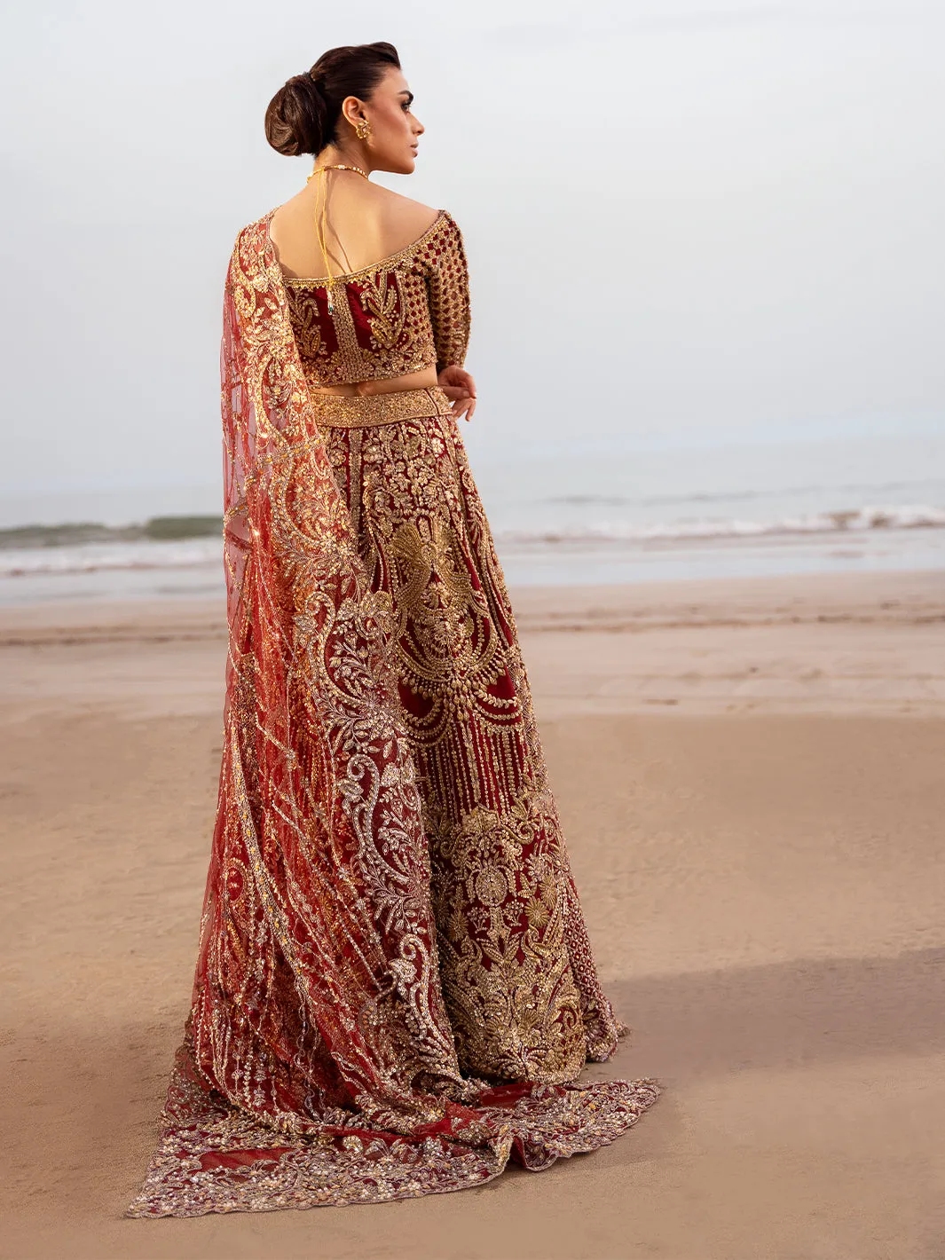 Maroon Red Lehenga Pakistani Bridal Dress in Fremont