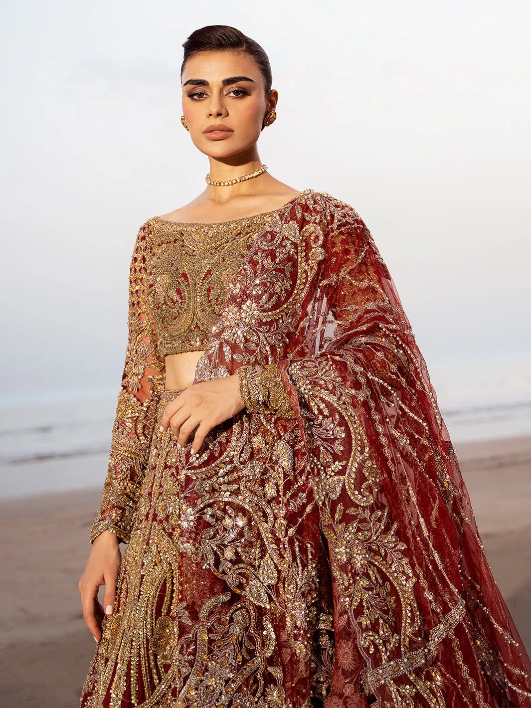 Maroon Red Lehenga Pakistani Bridal Dress in Fremont