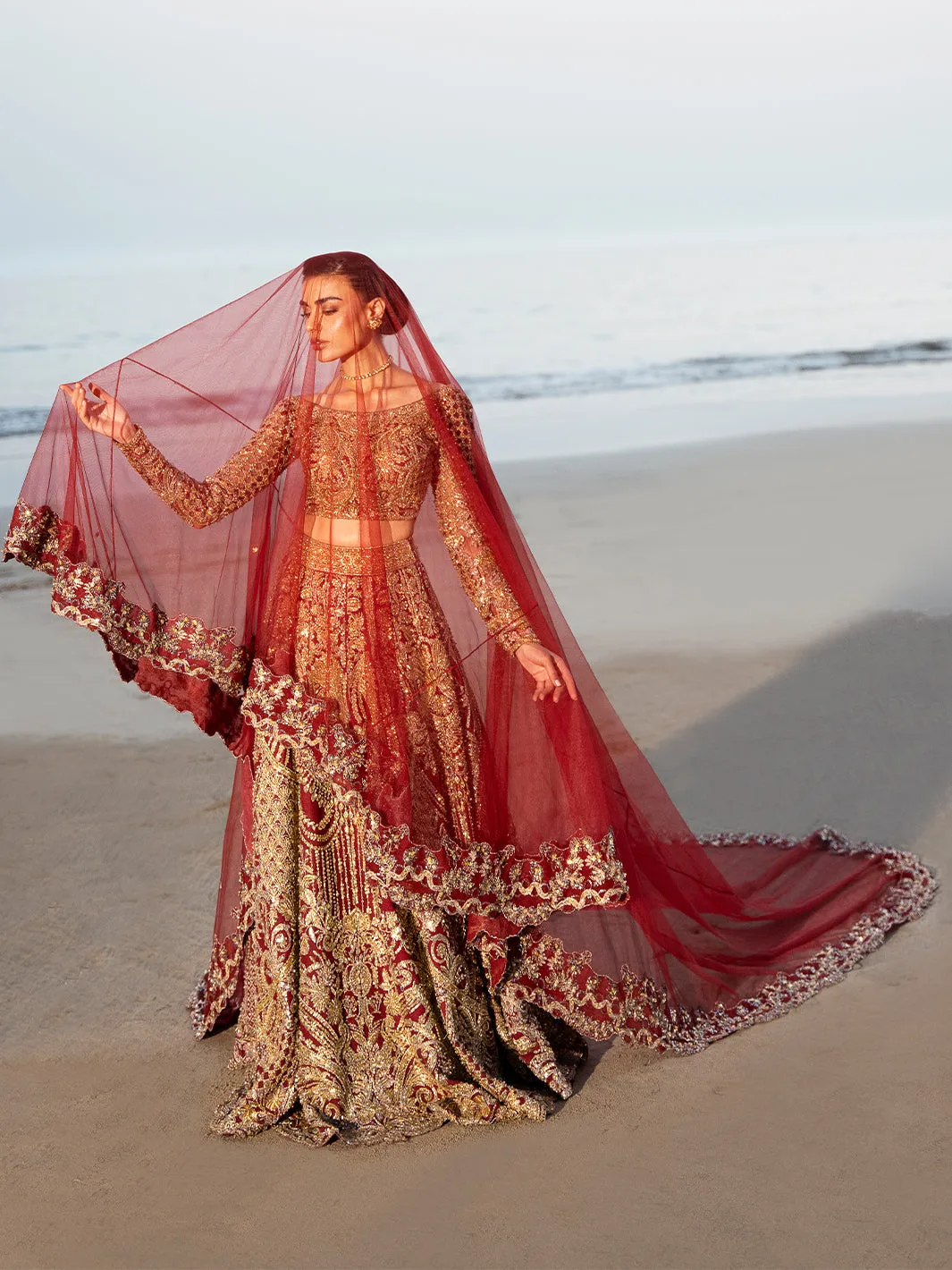 Maroon Red Lehenga Pakistani Bridal Dress in Fremont