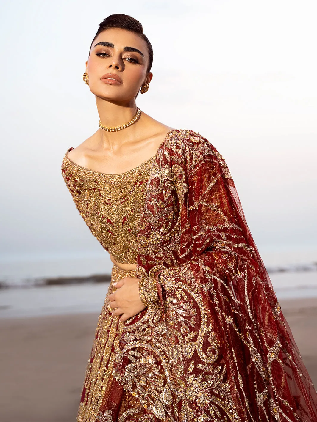 Maroon Red Lehenga Pakistani Bridal Dress in Fremont