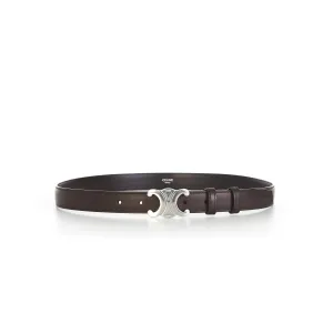 Medium Brown Triomphe Belt - Natural Calfskin, Buckle