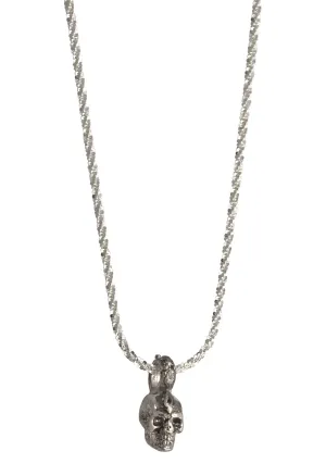 Mini Sterling Skull Adjustable Necklace
