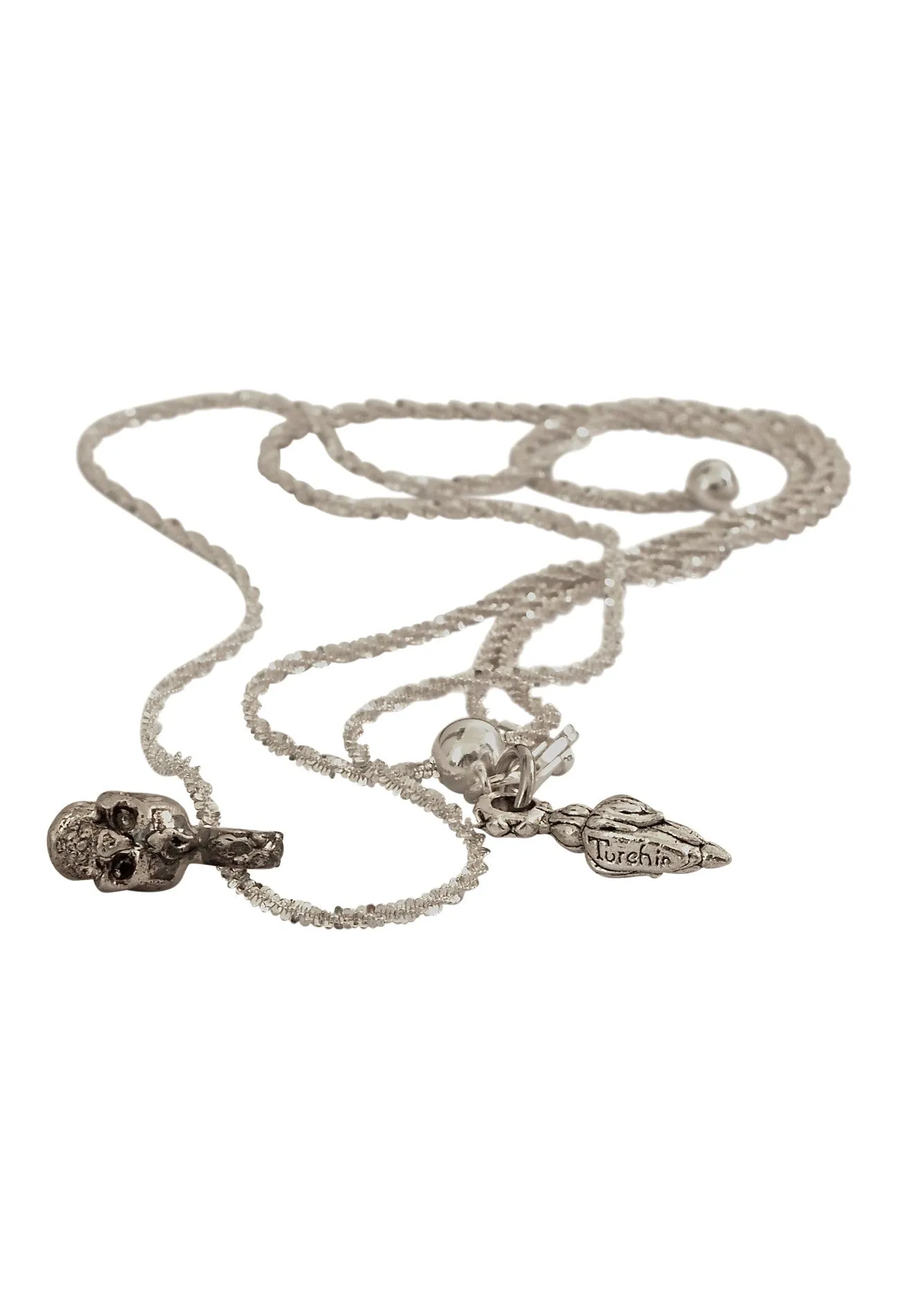 Mini Sterling Skull Adjustable Necklace