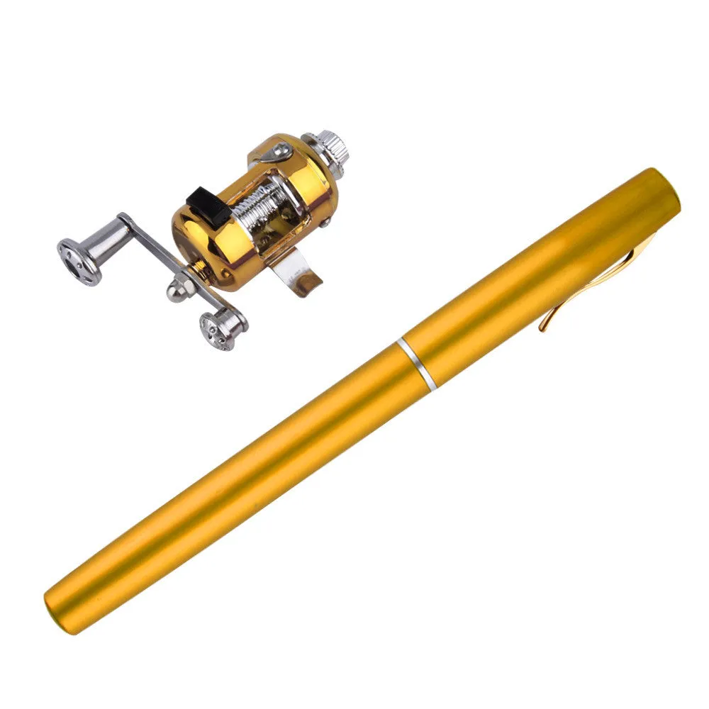 Mini Telescopic Pocket Pen Fishing Rod   Reel.