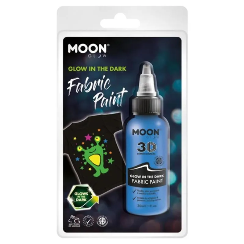 Moon Glow Glow In The Dark Fabric Paint, Blue