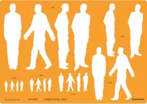 Multi-Scale Male Figure Drawing Template