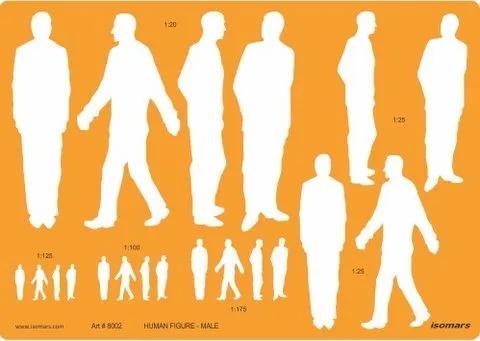 Multi-Scale Male Figure Drawing Template