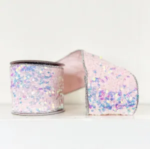 Nancy Brown 4" Sequin on Velvet: Pink (5 Yards) 20-12580