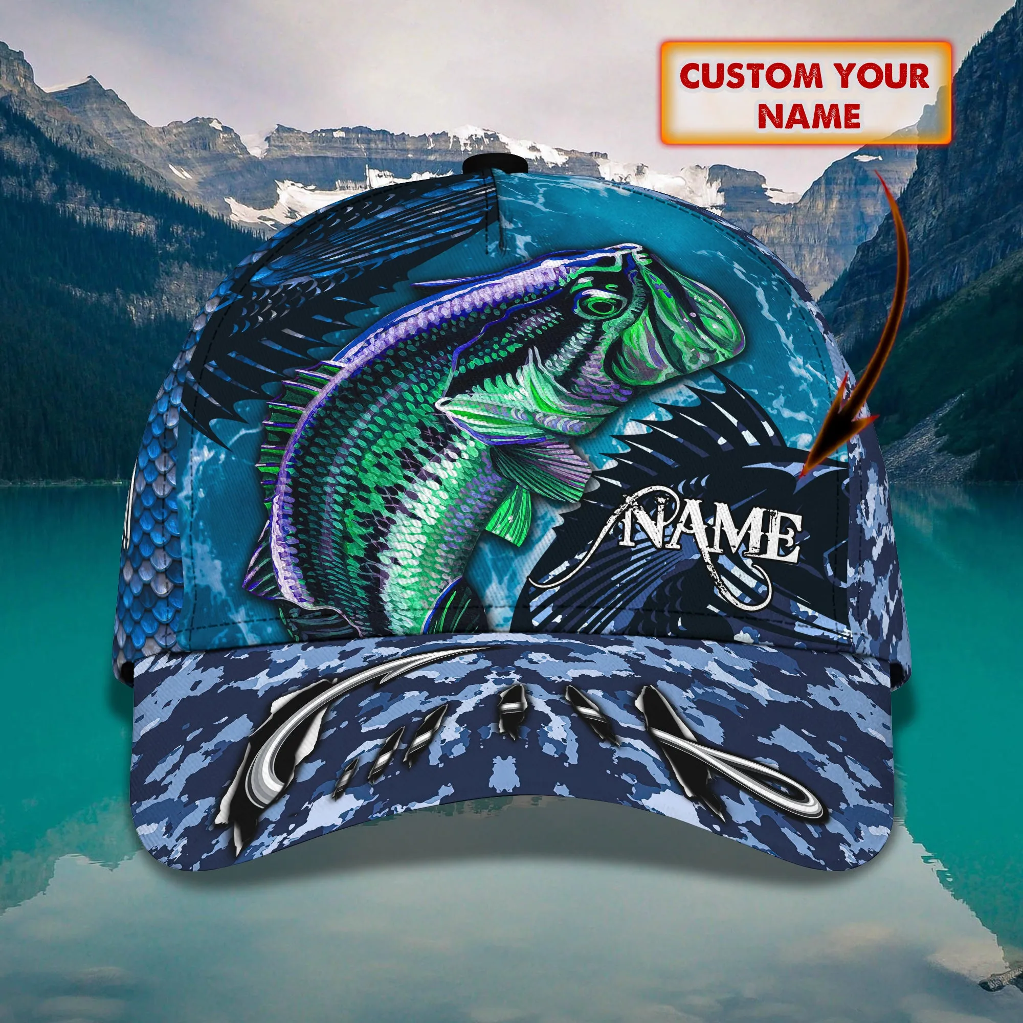 Navy Veteran And Fishing - Personalized Name Cap - Loop - Nt168 - Ct138