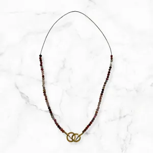 Necklace  Double  Circle Clasp Tourmaline
