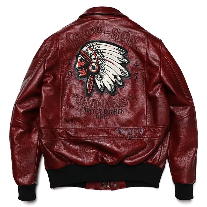 New Indian Embroidery Genuine Leather Jacket