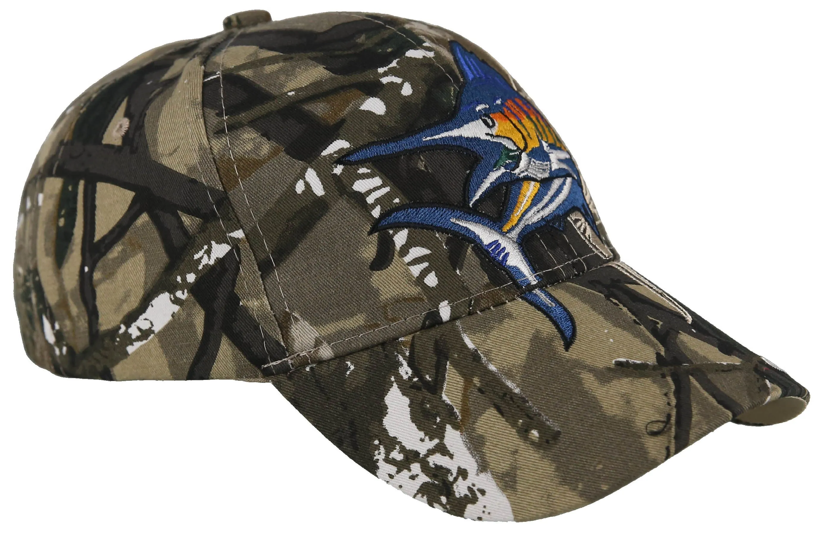NEW! OUTDOOR SPORTS SWORDFISH FISHING MARINE BALL CAP HAT FOREST CAMO