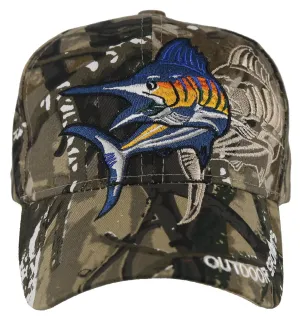 NEW! OUTDOOR SPORTS SWORDFISH FISHING MARINE BALL CAP HAT FOREST CAMO