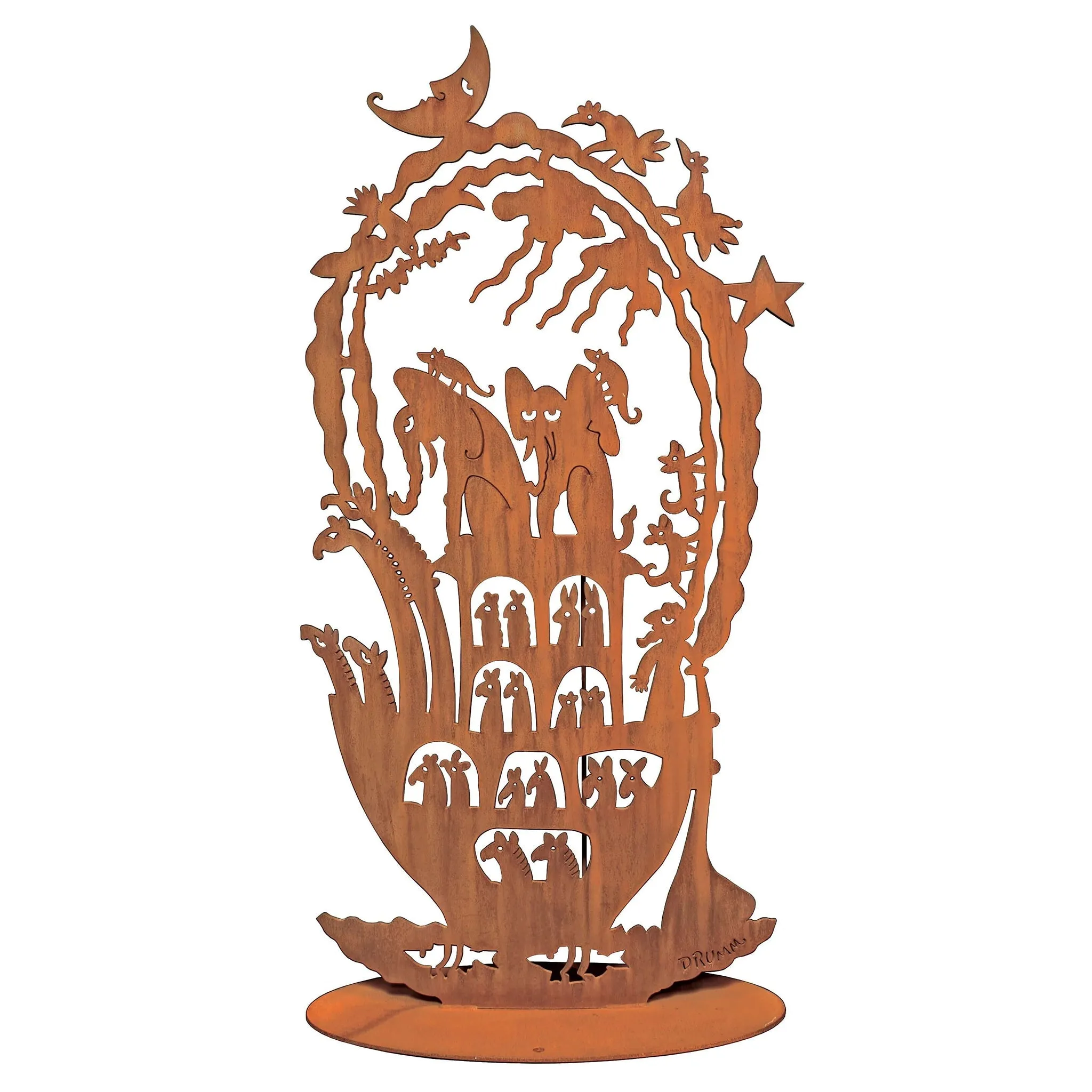 Noahs Ark Sculpture, Metal Outdoor-Indoor Sculptural by Cricket Forge