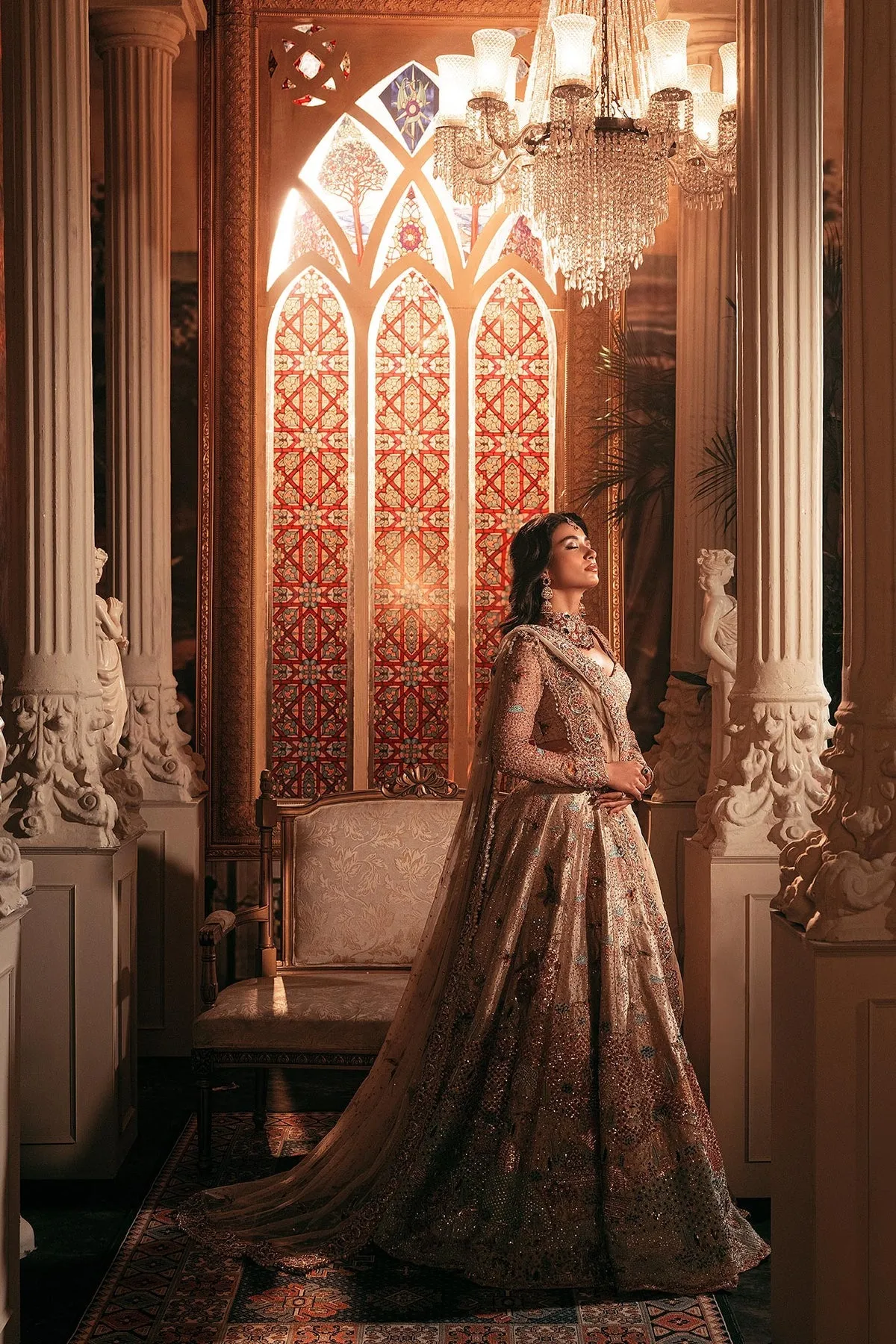 Pakistani Bridal Dress in Choli Lehenga Dupatta Style