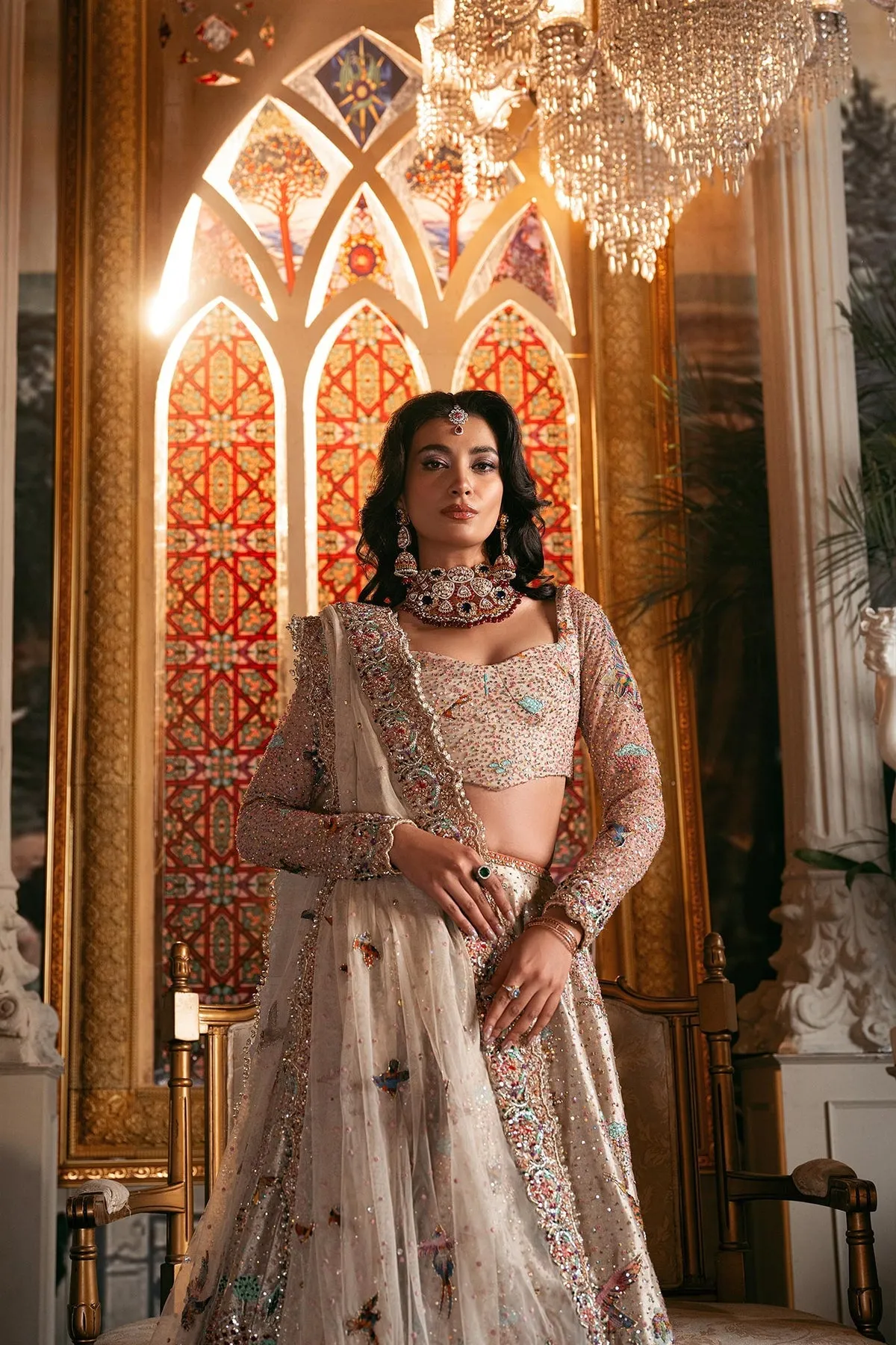 Pakistani Bridal Dress in Choli Lehenga Dupatta Style