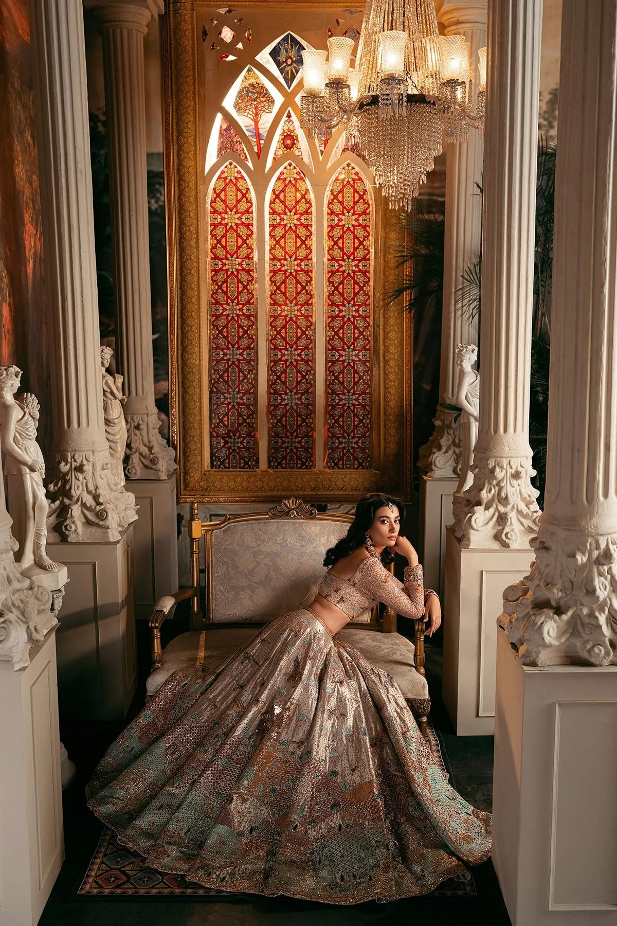 Pakistani Bridal Dress in Choli Lehenga Dupatta Style